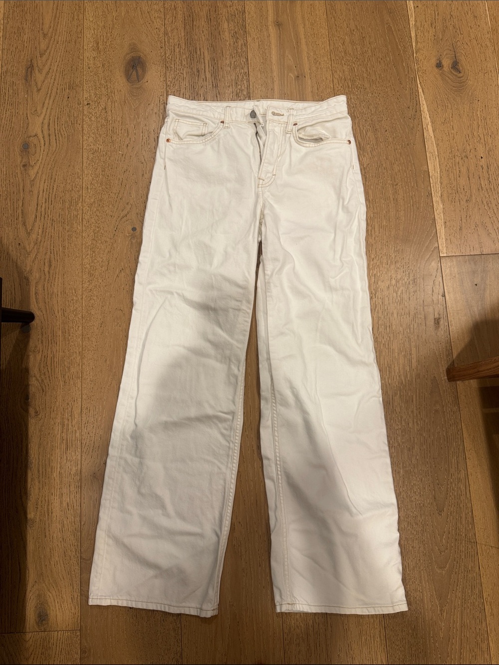 H&M White Wide Leg Jeans